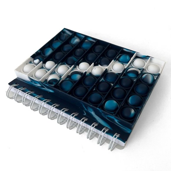 Tye Dye Blue-Bubble Pop Spiral White Paper Notebook, 80 pages Size 6.5 X 5 In - Picture 3 of 3